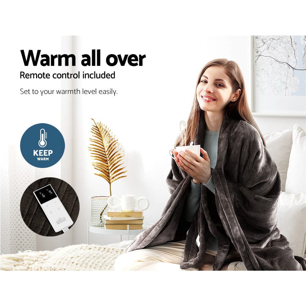 Giselle Bedding Electric Throw Blanket - Chocolate - SportZone.co.nz