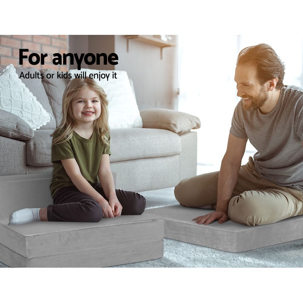 Giselle Bedding Foldable Mattress Folding Foam Bed Mat Light Grey - SportZone.co.nz