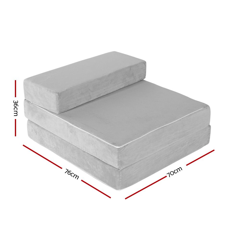 Giselle Bedding Foldable Mattress Folding Foam Bed Mat Light Grey - SportZone.co.nz