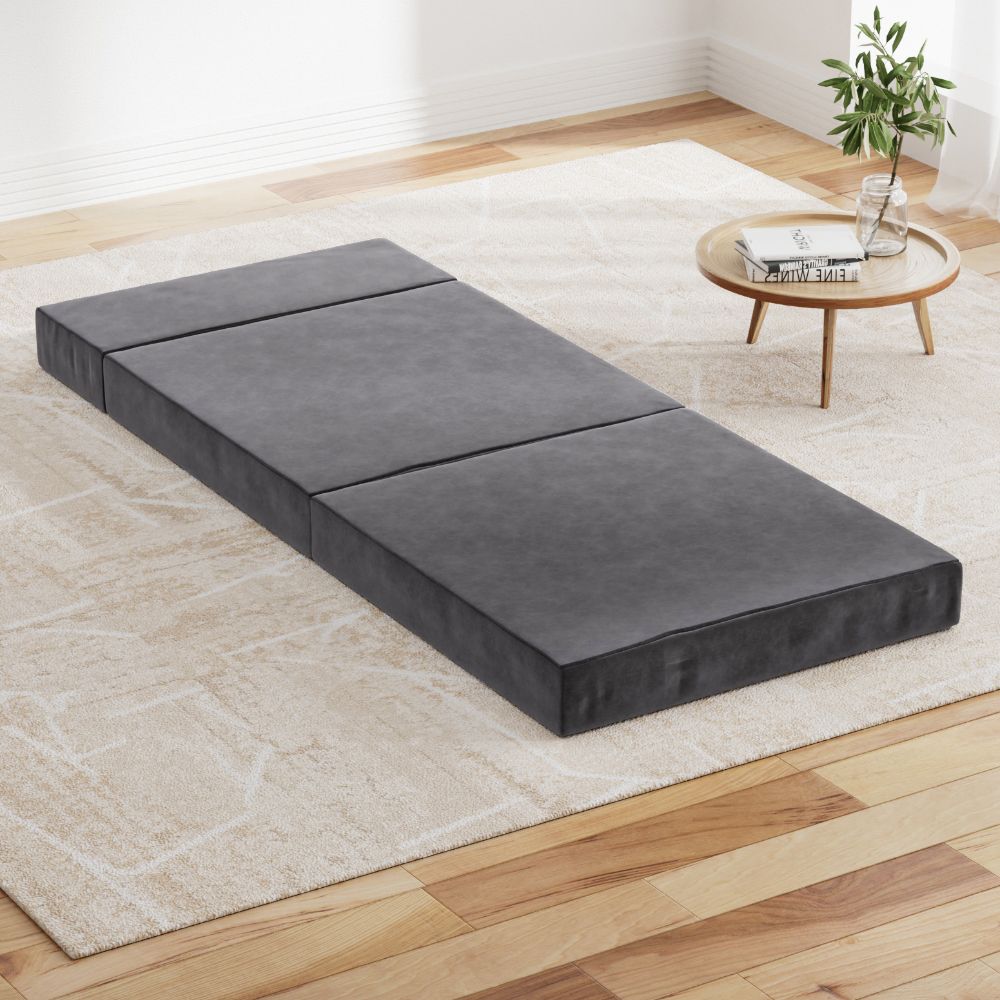 Giselle Bedding Foldable Mattress Folding Foam Bed Mat Single Grey - SportZone.co.nz