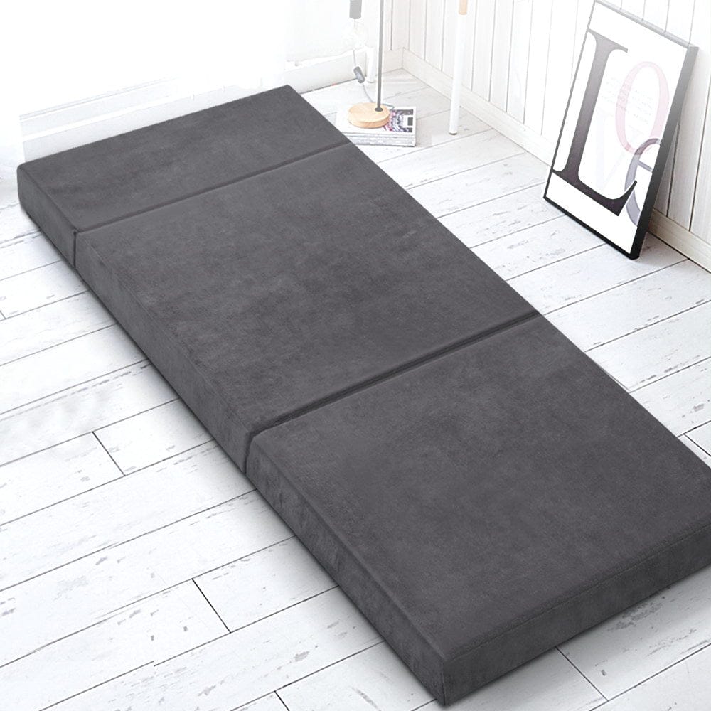 Giselle Bedding Foldable Mattress Folding Foam Bed Mat Single Grey - SportZone.co.nz