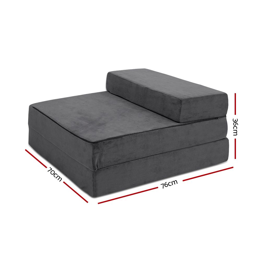 Giselle Bedding Foldable Mattress Folding Foam Bed Mat Single Grey - SportZone.co.nz