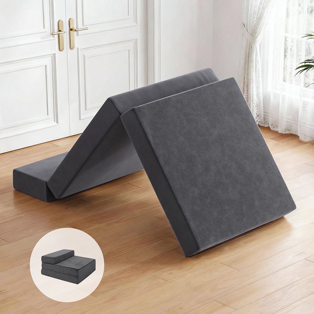 Giselle Bedding Foldable Mattress Folding Foam Bed Mat Single Grey - SportZone.co.nz