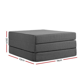 Giselle Bedding Foldable Mattress Folding Foam Bed Single Grey - SportZone.co.nz