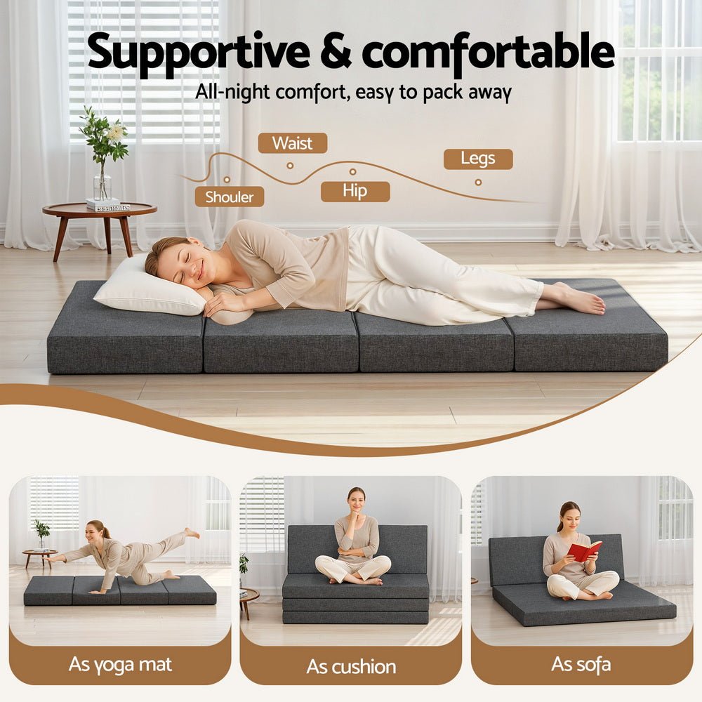 Giselle Bedding Foldable Mattress Folding Foam Mattresses Portable Mat Double - SportZone.co.nz