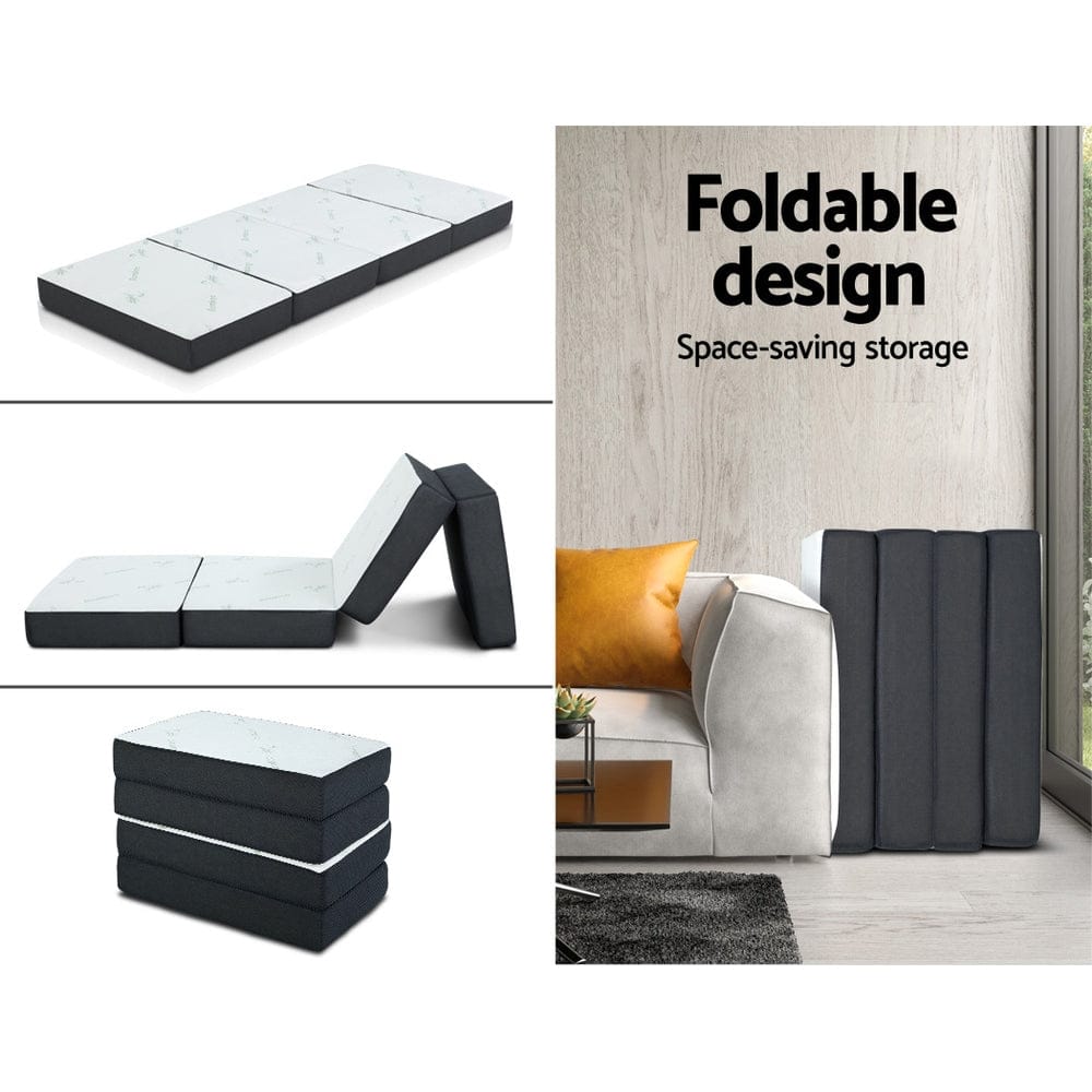 Giselle Bedding Foldable Mattress Folding Foam Sofa Bed Mat Bamboo - SportZone.co.nz
