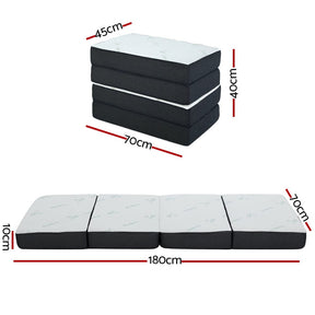 Giselle Bedding Foldable Mattress Folding Foam Sofa Bed Mat Bamboo - SportZone.co.nz