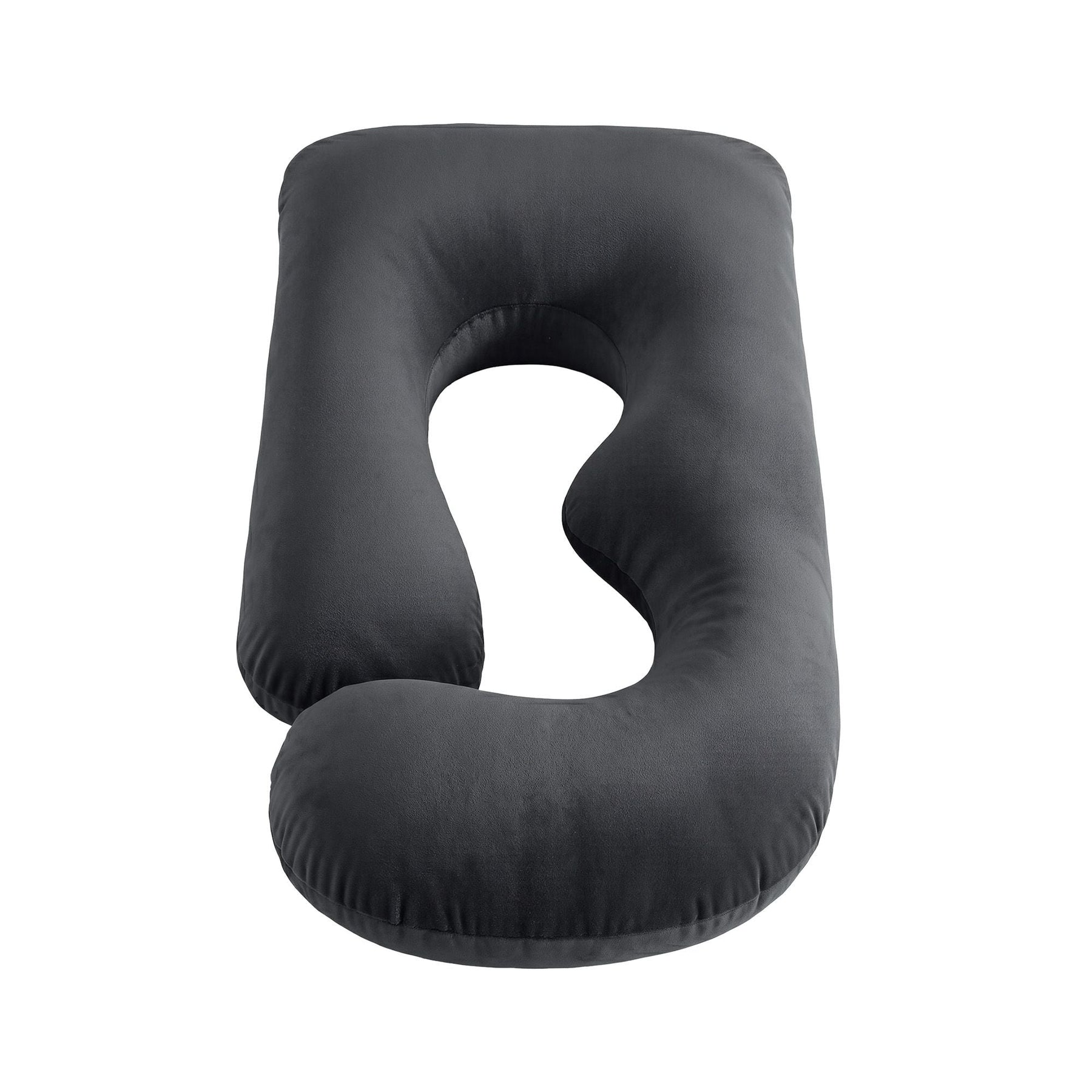 Giselle Bedding G-Shaped Pregnancy Pillow with Removable Cover Dark Grey - SportZone.co.nz