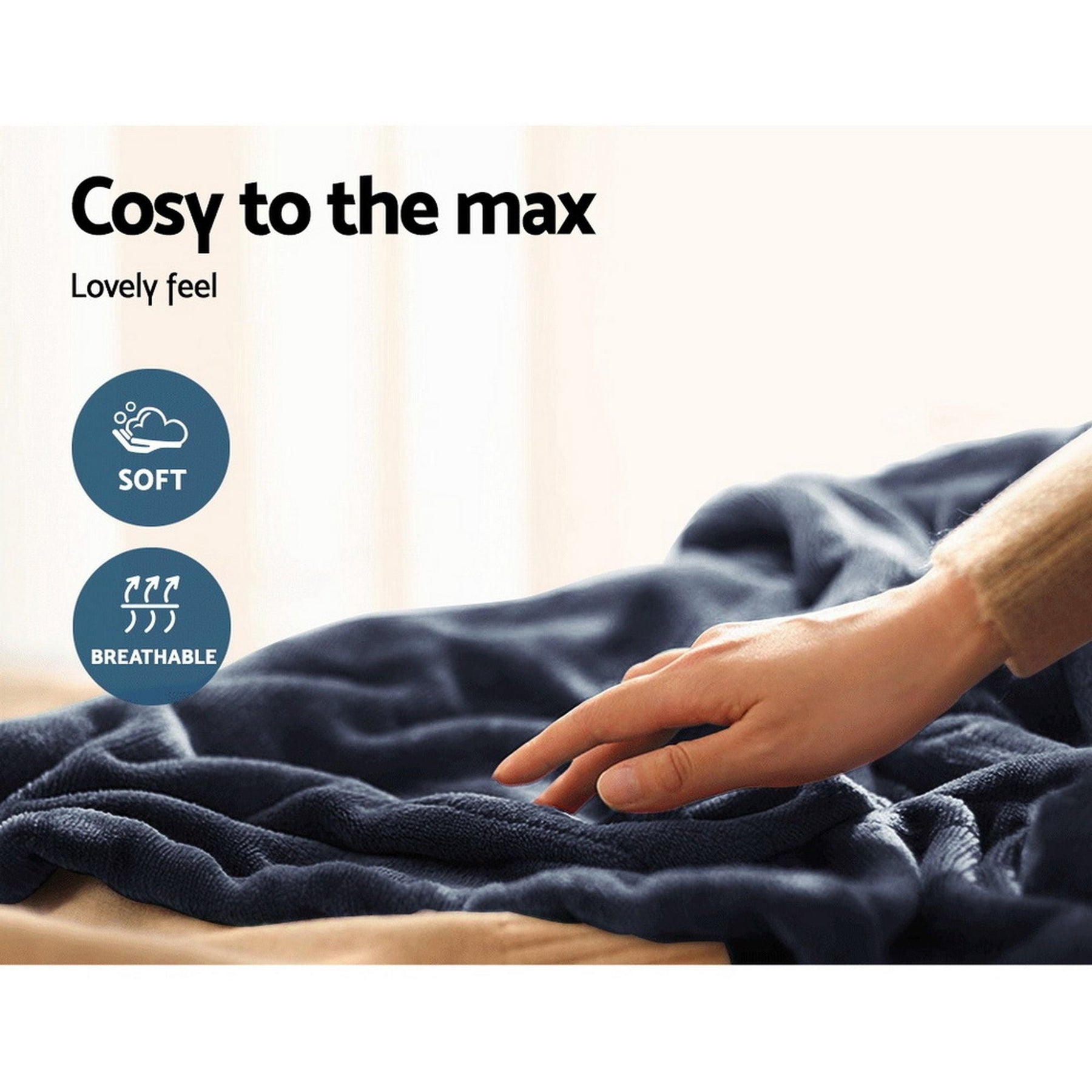 Giselle Bedding Heated Electric Throw Rug Fleece Sunggle Blanket Washable Charcoal - SportZone.co.nz