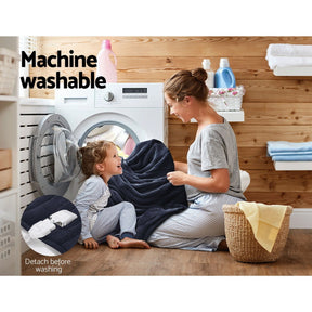Giselle Bedding Heated Electric Throw Rug Fleece Sunggle Blanket Washable Charcoal - SportZone.co.nz