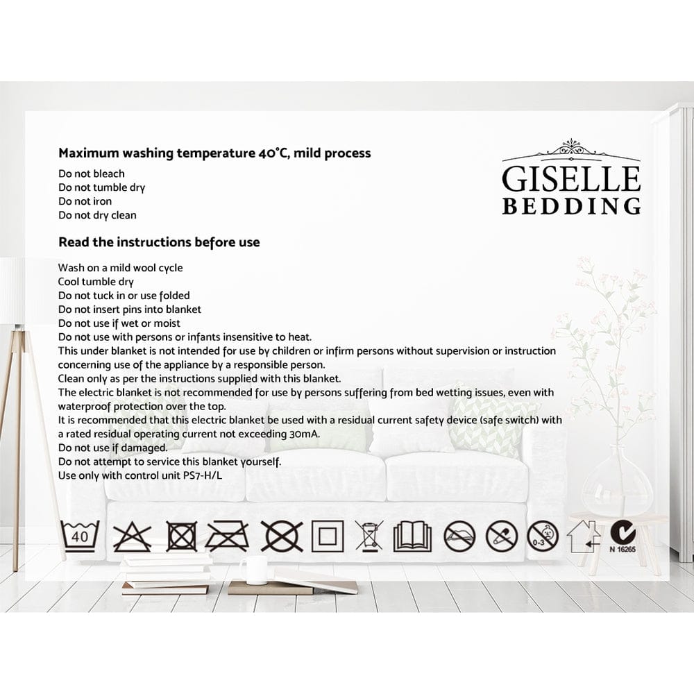Giselle Bedding Heated Electric Throw Rug Fleece Sunggle Blanket Washable Charcoal - SportZone.co.nz