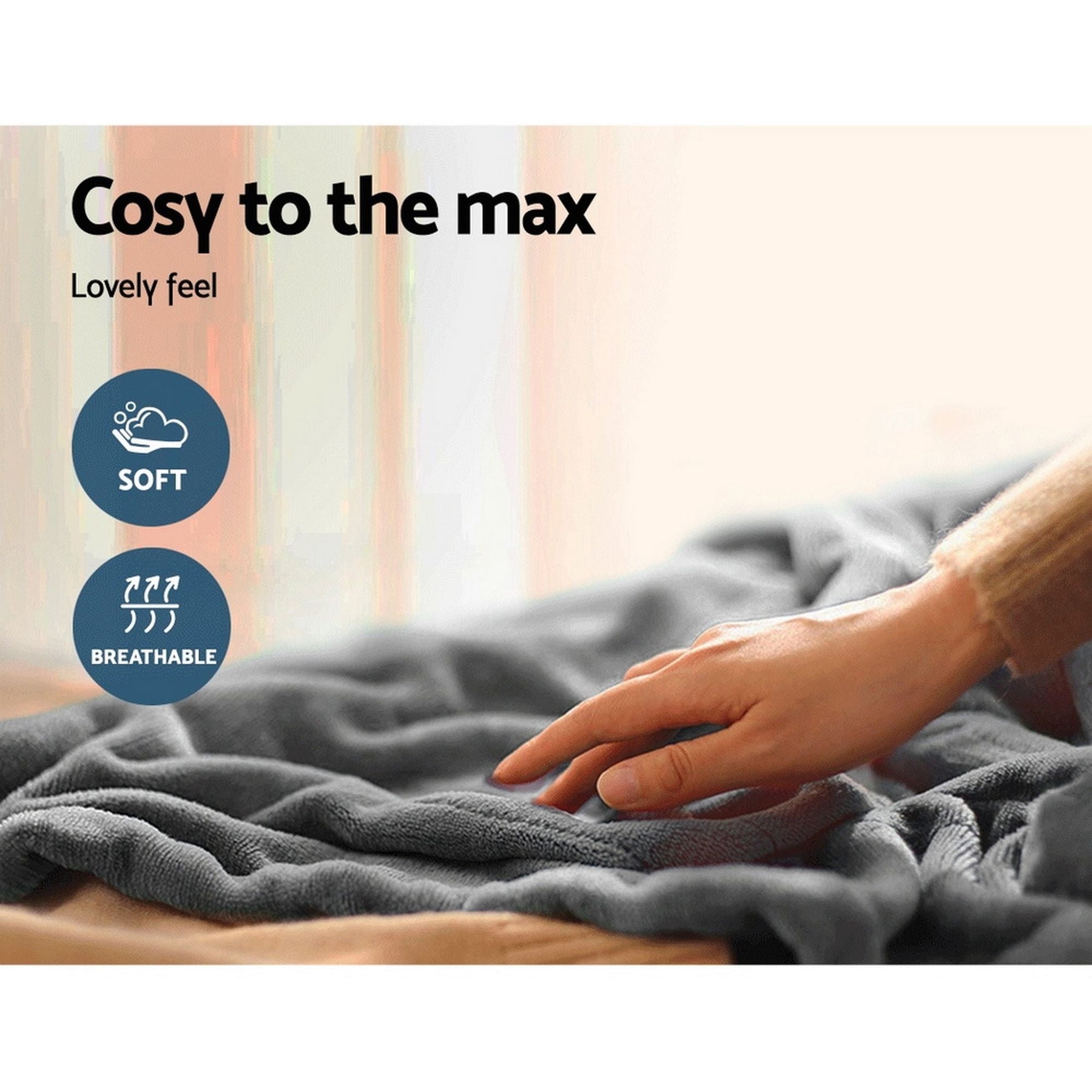 Giselle Bedding Heated Electric Throw Rug Fleece Sunggle Blanket Washable Silver - SportZone.co.nz