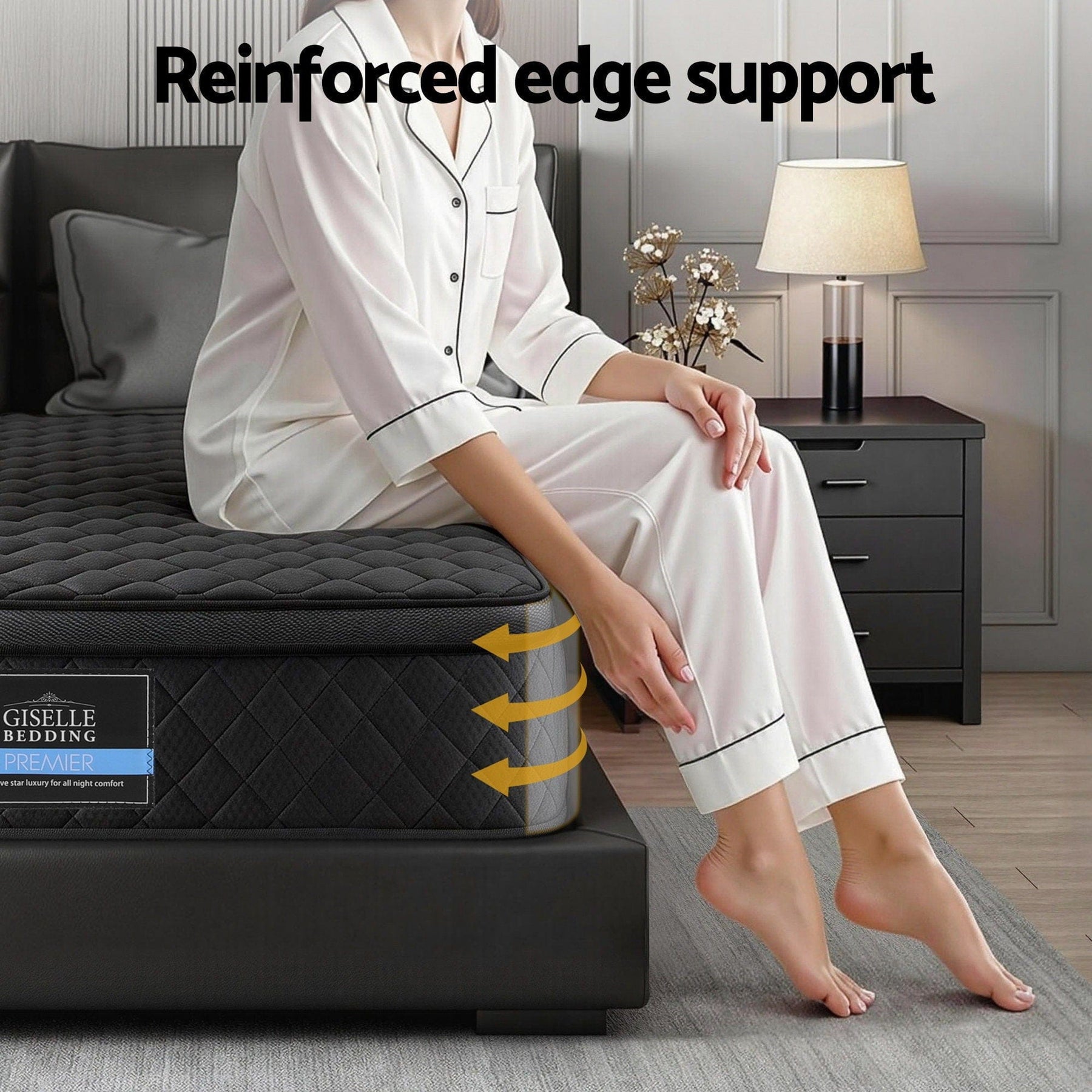 Giselle Bedding Mattress 34cm 5 - Zone Pocket Spring Egg - crate Memory Foam Single - SportZone.co.nz