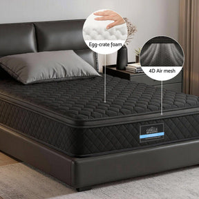 Giselle Bedding Mattress 34cm 5 - Zone Pocket Spring Egg - crate Memory Foam Single - SportZone.co.nz