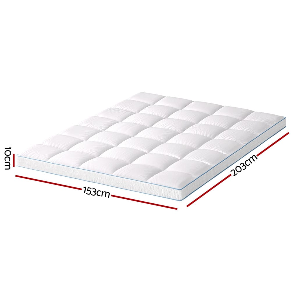 Giselle Bedding Mattress Topper Pillowtop Bamboo 10cm Queen - SportZone.co.nz