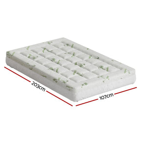 Giselle Bedding Mattress Topper Pillowtop Bamboo 7.5cm King Single - SportZone.co.nz