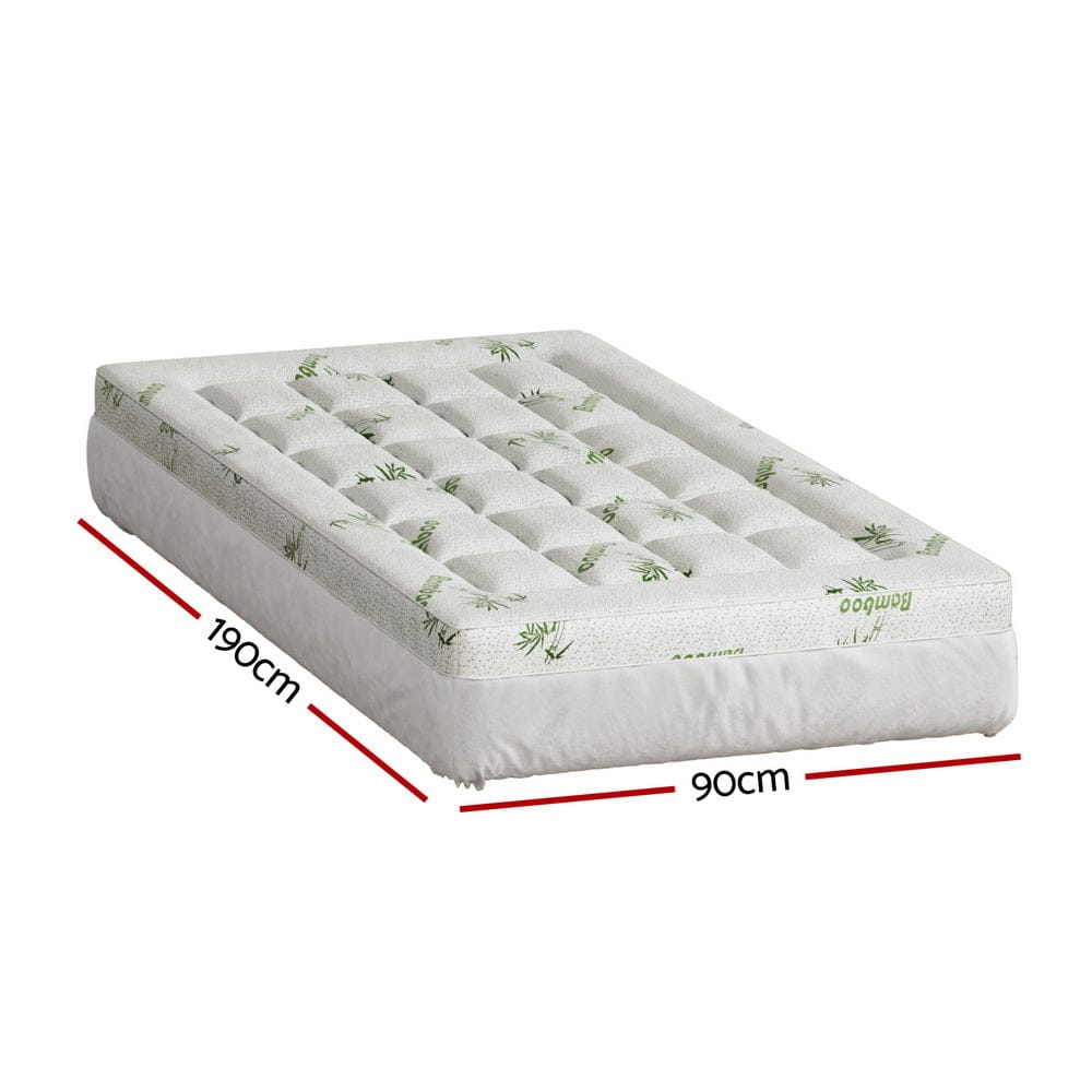 Giselle Bedding Mattress Topper Pillowtop Bamboo 7.5cm Single - SportZone.co.nz