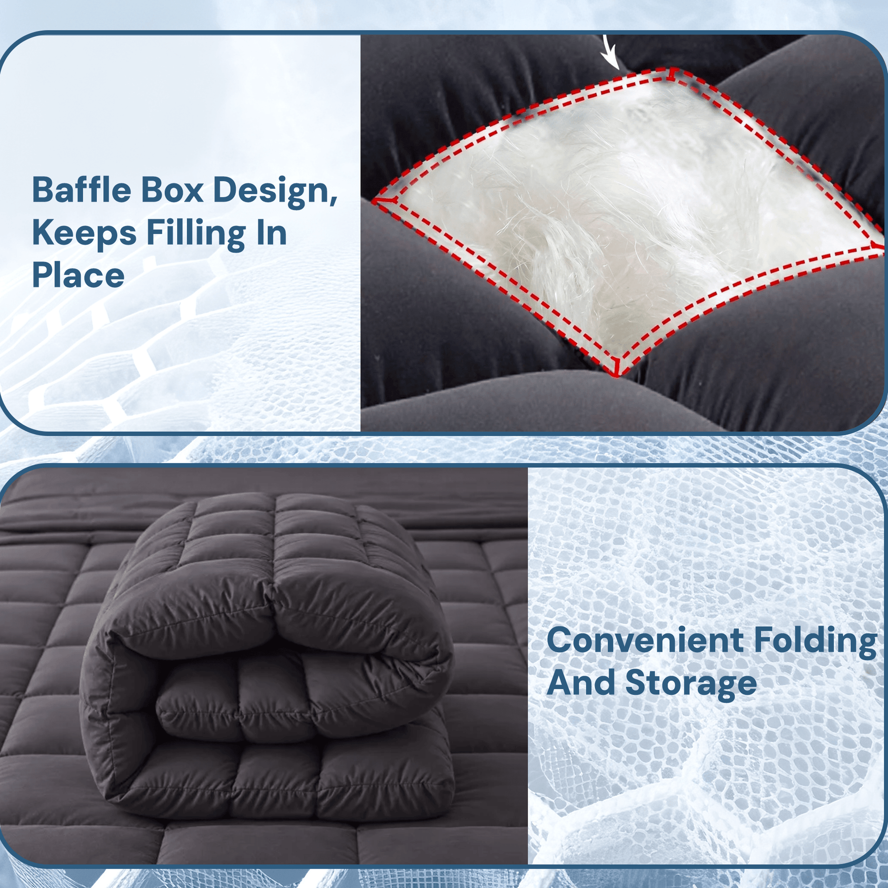 Giselle Bedding Mattress Topper Pillowtop Bamboo Charcoal Queen - SportZone.co.nz