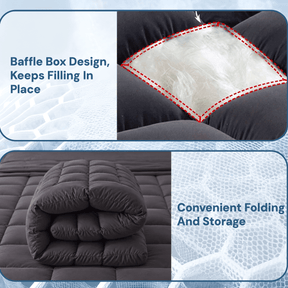 Giselle Bedding Mattress Topper Pillowtop Bamboo Charcoal Queen - SportZone.co.nz