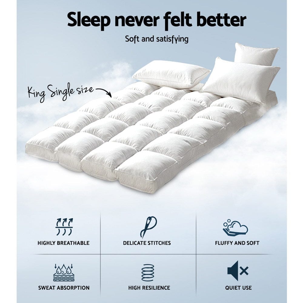 Giselle Bedding Mattress Topper Pillowtop Bamboo King Single - SportZone.co.nz