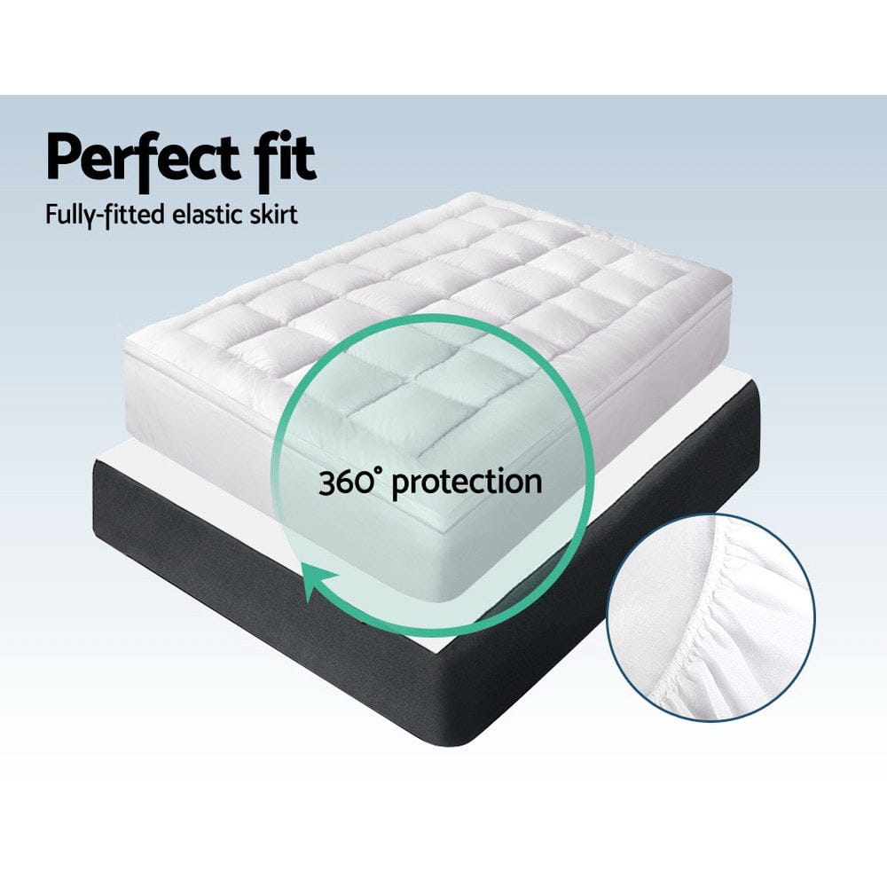 Giselle Bedding Mattress Topper Pillowtop Bamboo King Single - SportZone.co.nz