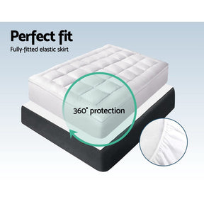 Giselle Bedding Mattress Topper Pillowtop Bamboo King Single - SportZone.co.nz