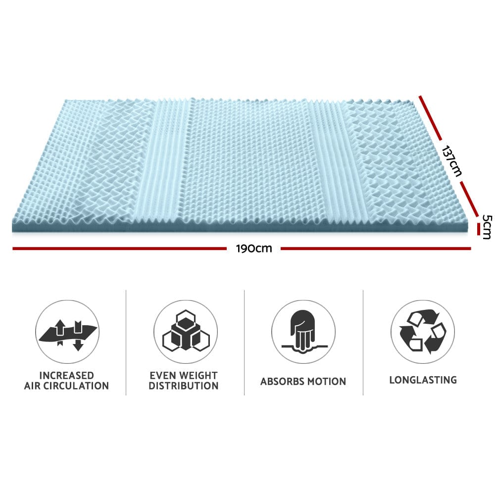 Giselle Bedding Memory Foam Mattress Topper 7 - Zone 5cm Double - SportZone.co.nz