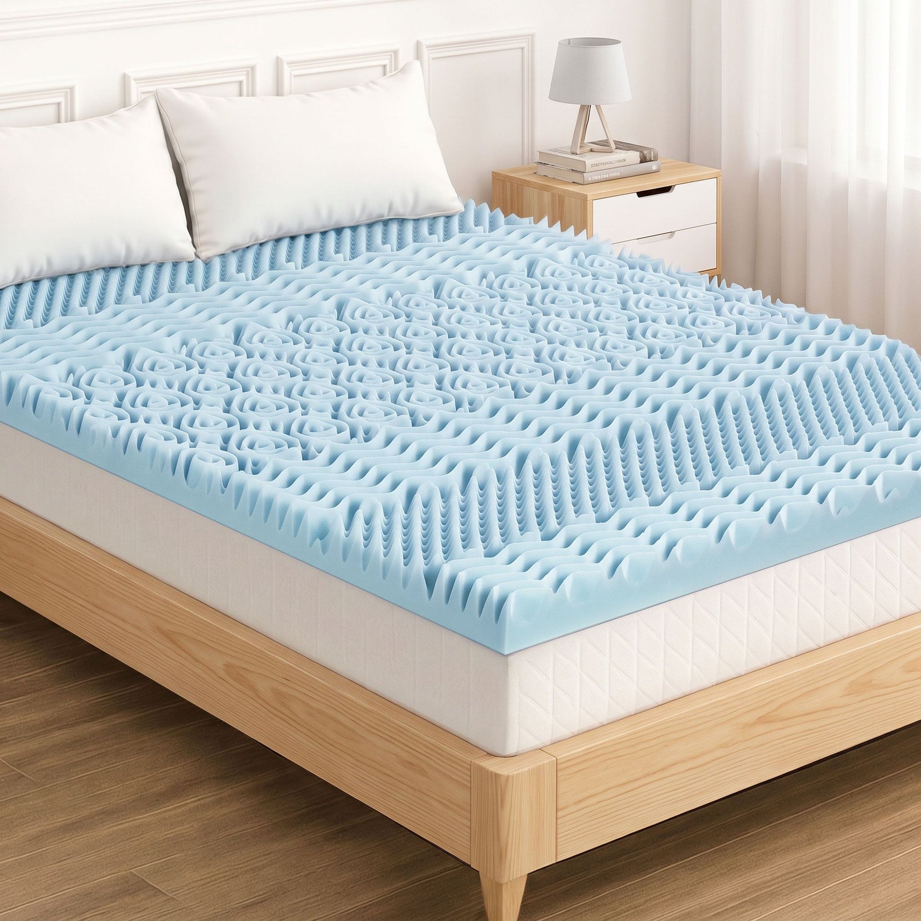 Giselle Bedding Memory Foam Mattress Topper 7-Zone 5cm Double - SportZone.co.nz