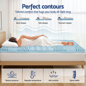 Giselle Bedding Memory Foam Mattress Topper 7-Zone 5cm Double - SportZone.co.nz