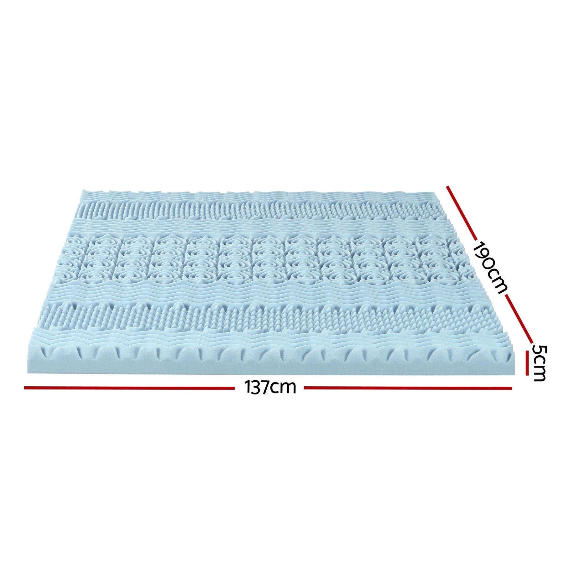Giselle Bedding Memory Foam Mattress Topper 7-Zone 5cm Double - SportZone.co.nz