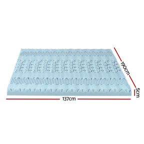 Giselle Bedding Memory Foam Mattress Topper 7-Zone 5cm Double - SportZone.co.nz