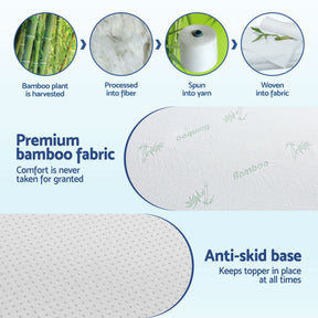 Giselle Bedding Memory Foam Mattress Topper 7-Zone 5cm Single - SportZone.co.nz