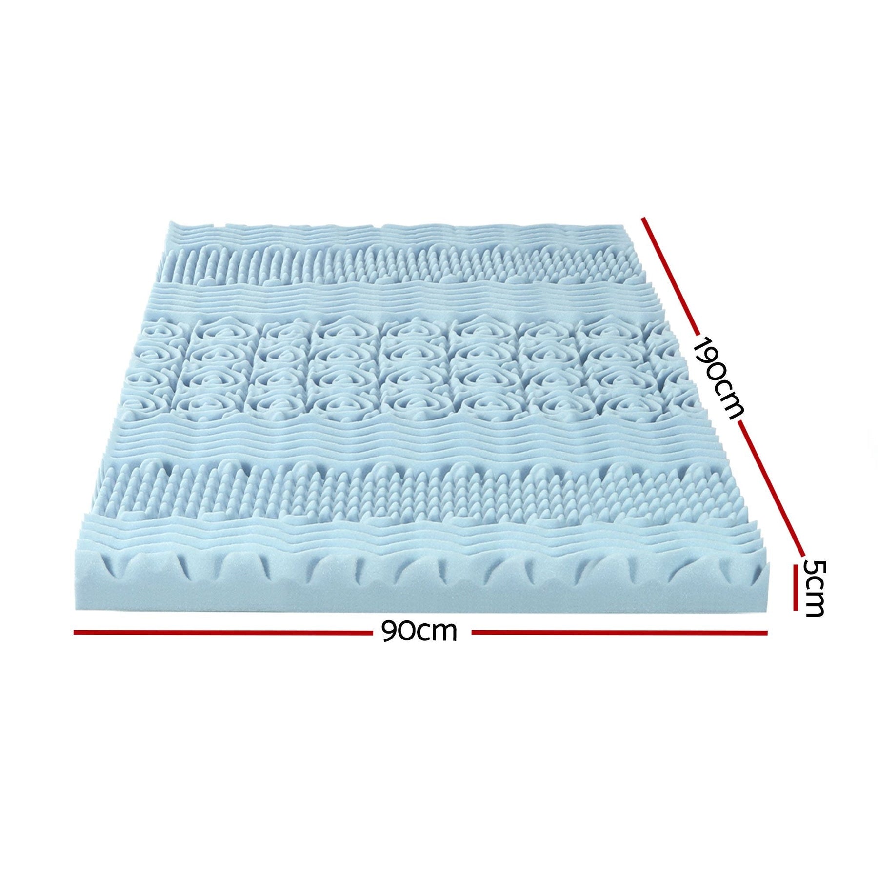 Giselle Bedding Memory Foam Mattress Topper 7-Zone 5cm Single - SportZone.co.nz