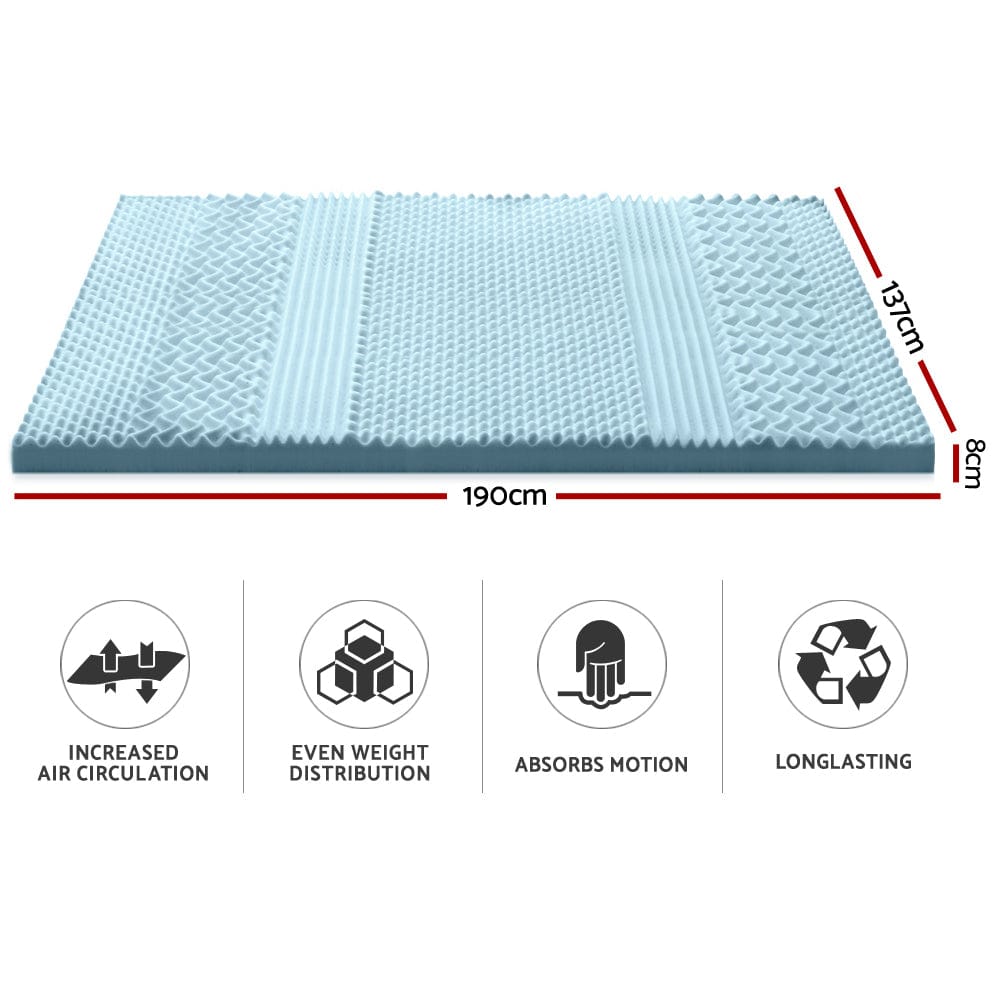 Giselle Bedding Memory Foam Mattress Topper 7 - Zone 8cm Double - SportZone.co.nz