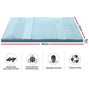 Giselle Bedding Memory Foam Mattress Topper 7 - Zone 8cm Double - SportZone.co.nz