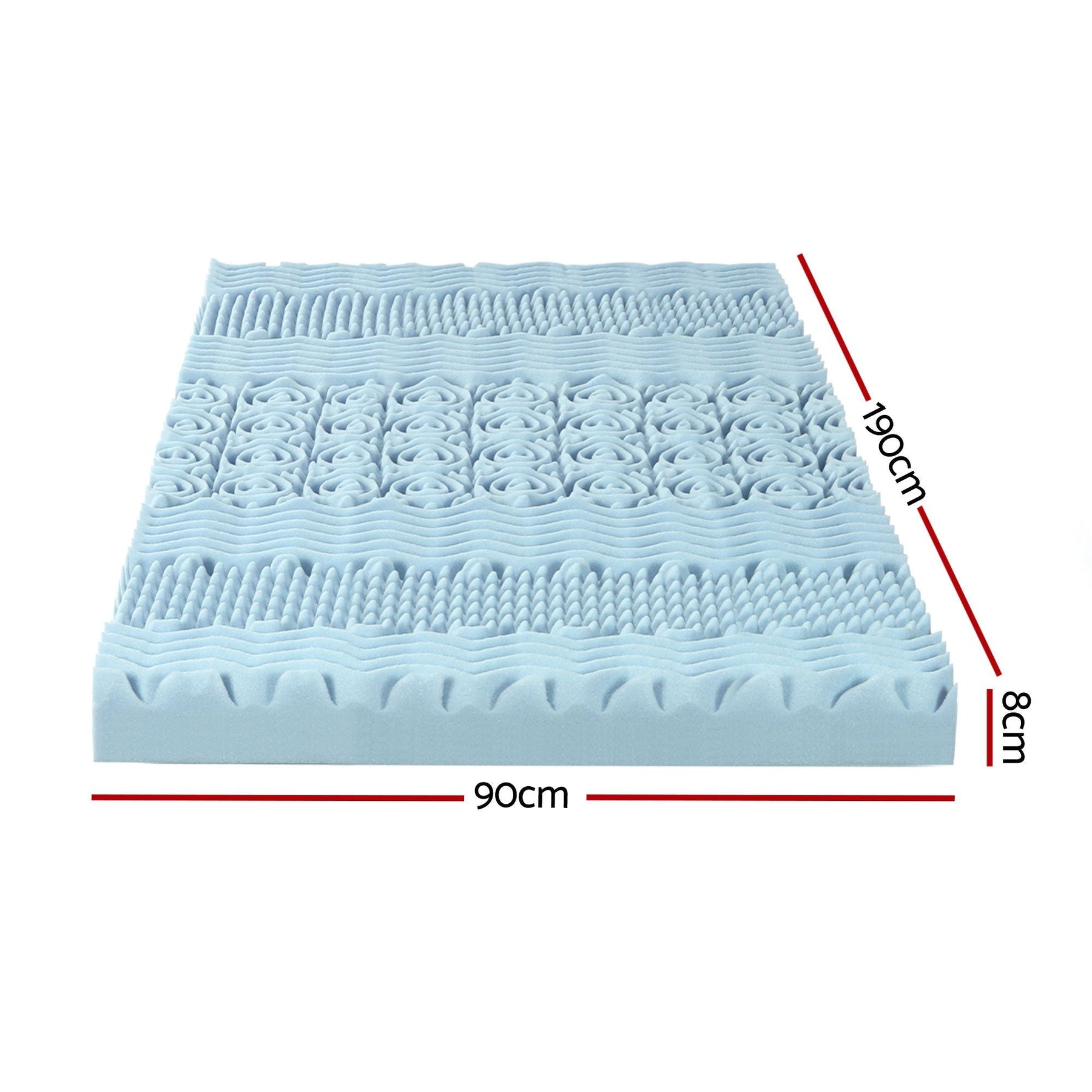 Giselle Bedding Memory Foam Mattress Topper 7-Zone 8cm Single - SportZone.co.nz