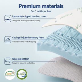 Giselle Bedding Memory Foam Mattress Topper 7-Zone 8cm Single - SportZone.co.nz