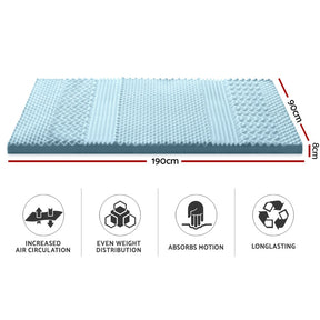 Giselle Bedding Memory Foam Mattress Topper 7 - Zone 8cm Single - SportZone.co.nz