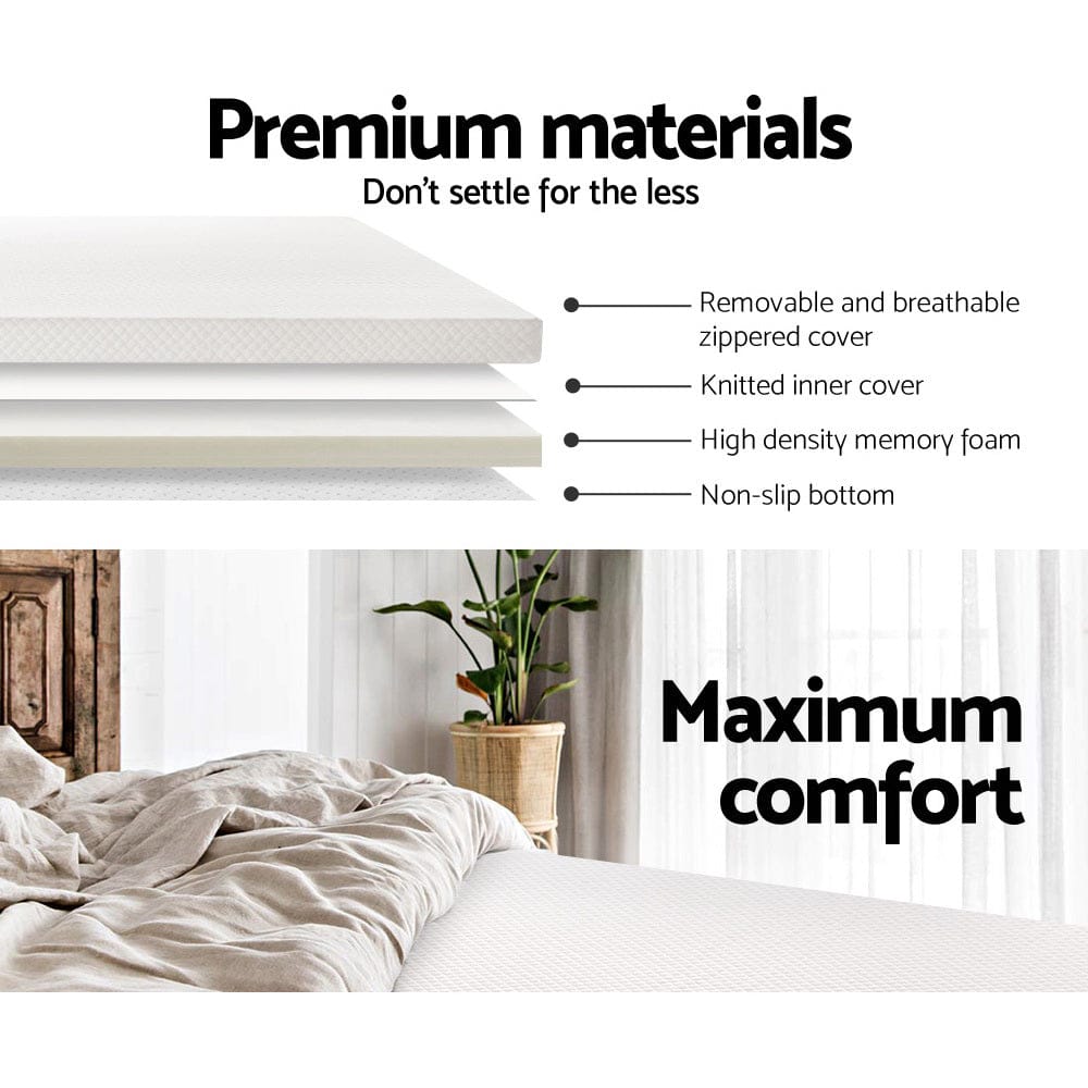 Giselle Bedding Memory Foam Mattress Topper 8cm Double - SportZone.co.nz