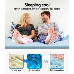 Giselle Bedding Memory Foam Mattress Topper Cool Gel 5cm Double - SportZone.co.nz