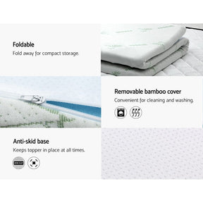 Giselle Bedding Memory Foam Mattress Topper Cool Gel 5cm Double - SportZone.co.nz