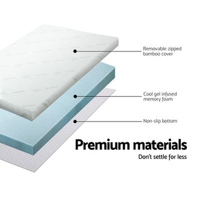 Giselle Bedding Memory Foam Mattress Topper Cool Gel 8cm King - SportZone.co.nz