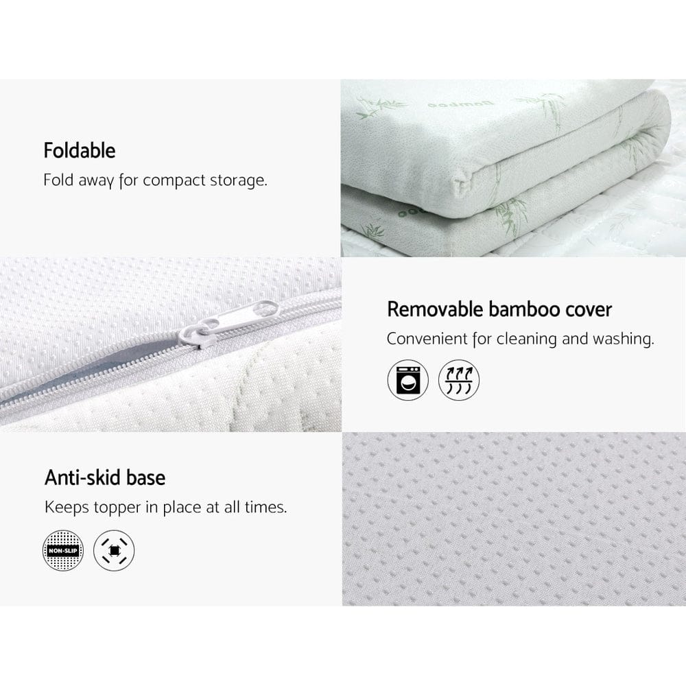 Giselle Bedding Memory Foam Mattress Topper Cool Gel 8cm Queen - SportZone.co.nz