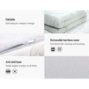 Giselle Bedding Memory Foam Mattress Topper Cool Gel 8cm Queen - SportZone.co.nz