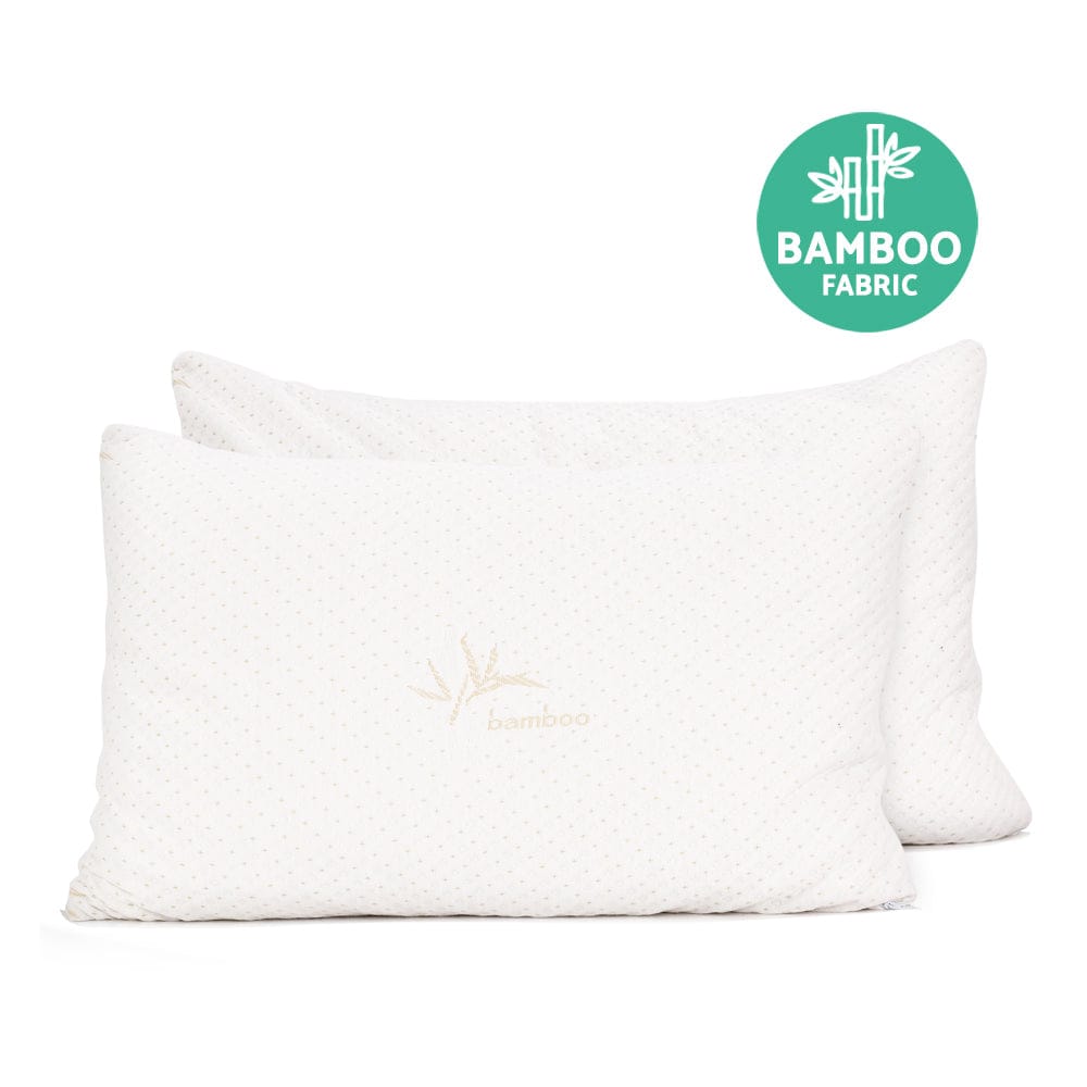 Giselle Bedding Memory Foam Pillow Bamboo Cover Twin Pack - SportZone.co.nz