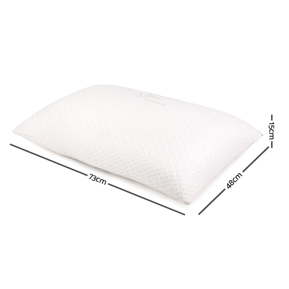 Giselle Bedding Memory Foam Pillow Bamboo Cover Twin Pack - SportZone.co.nz