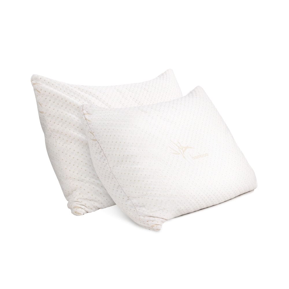Giselle Bedding Memory Foam Pillow Bamboo Cover Twin Pack - SportZone.co.nz