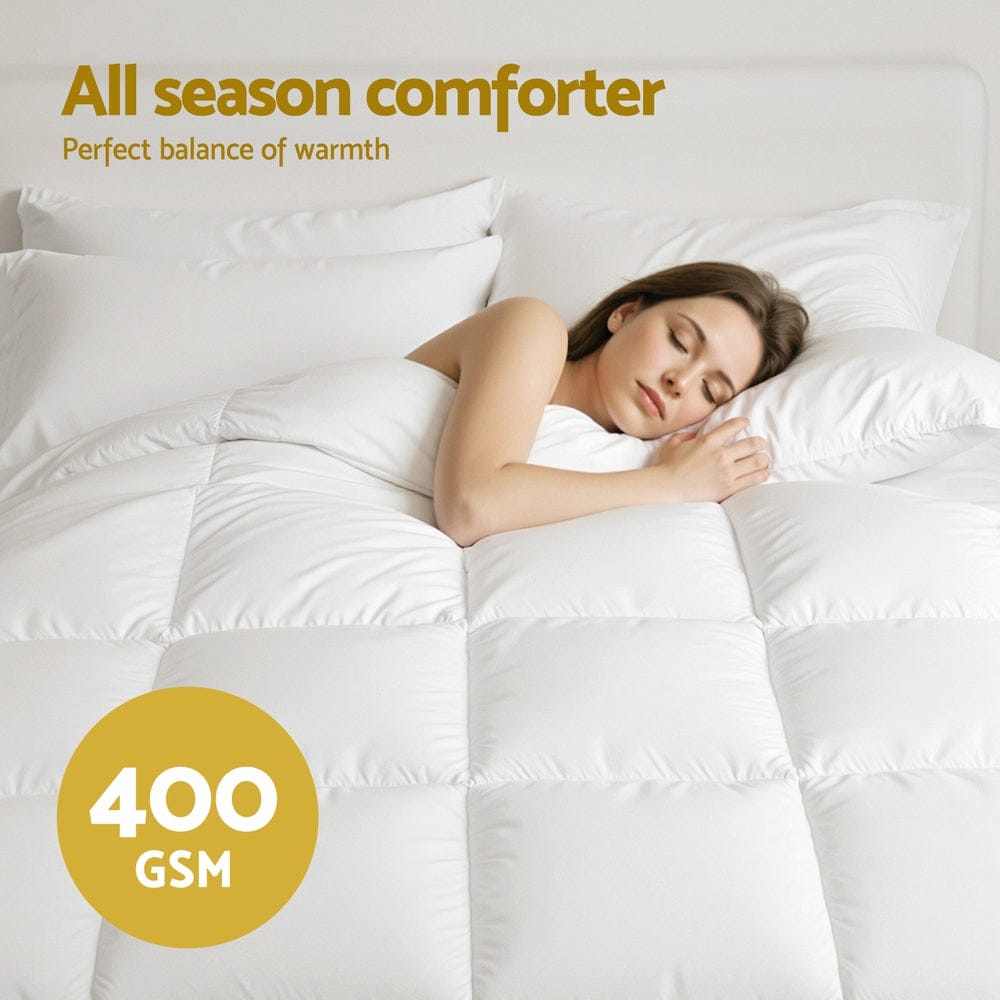 Giselle Bedding Queen Size 400GSM Microfiber Quilt All Season Duvet Quilts Comforter Winter Summer - SportZone.co.nz