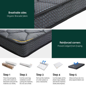 Giselle Bedding Single Mattress 16cm Bonnell Spring Medium Firm Tight Top - SportZone.co.nz