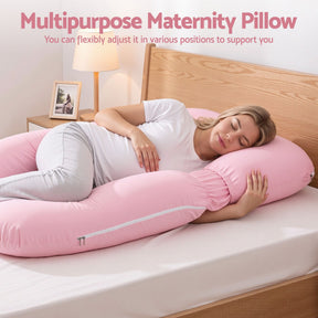 Giselle Bedding U-Shaped Pregnancy Pillow Cotton Cover Pink - SportZone.co.nz